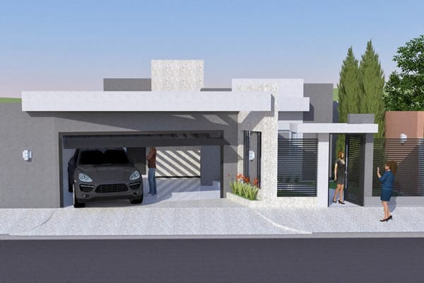 Modern house plan with gourmet area