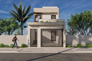 Floor plan with 5 meters of front