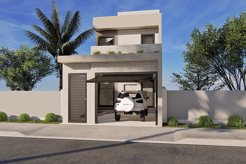 Floor plan with 5 meters of front
