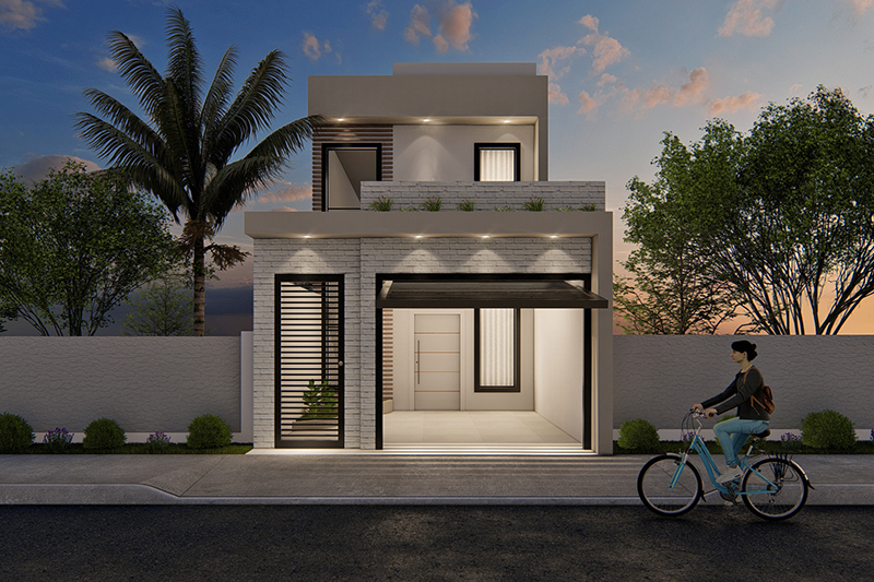 Floor plan with 5 meters of front