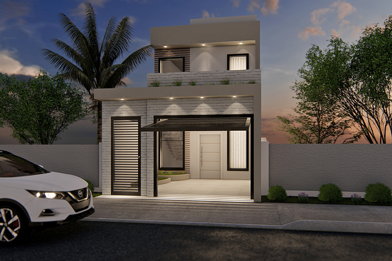Floor plan with 5 meters of front