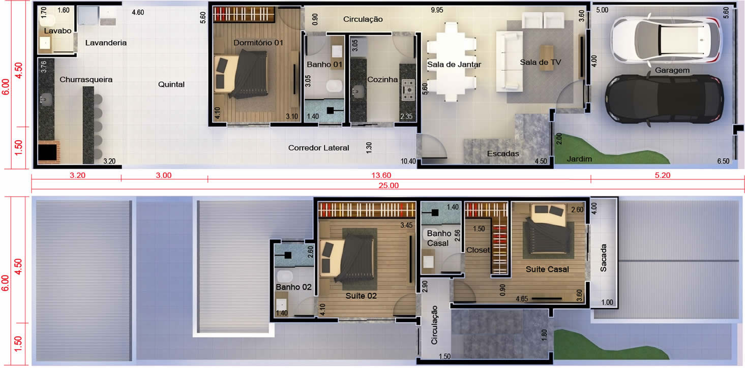 Floor plan with bedroom underneath6x25