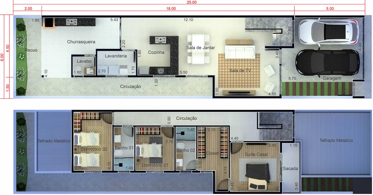 Floor plan with balcony6x25