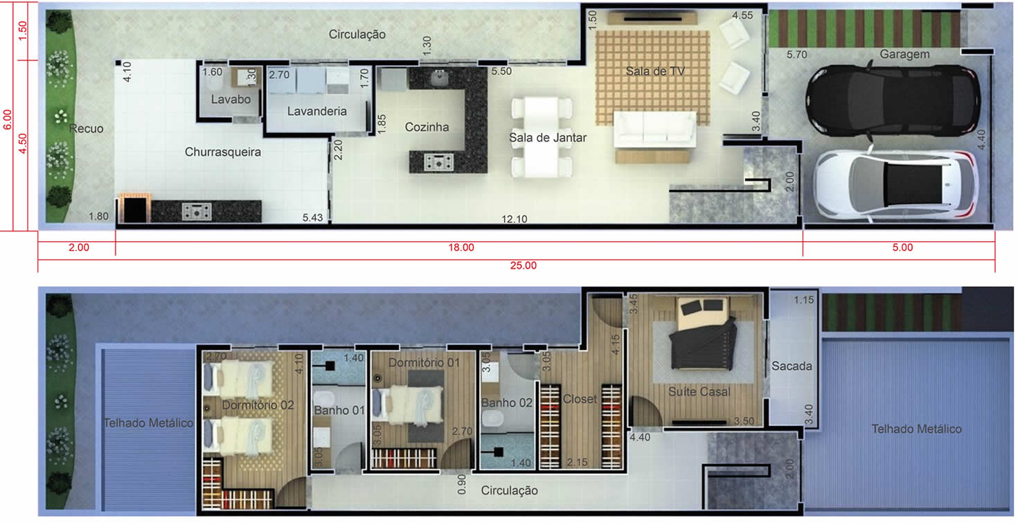 Floor plan with balcony6x25
