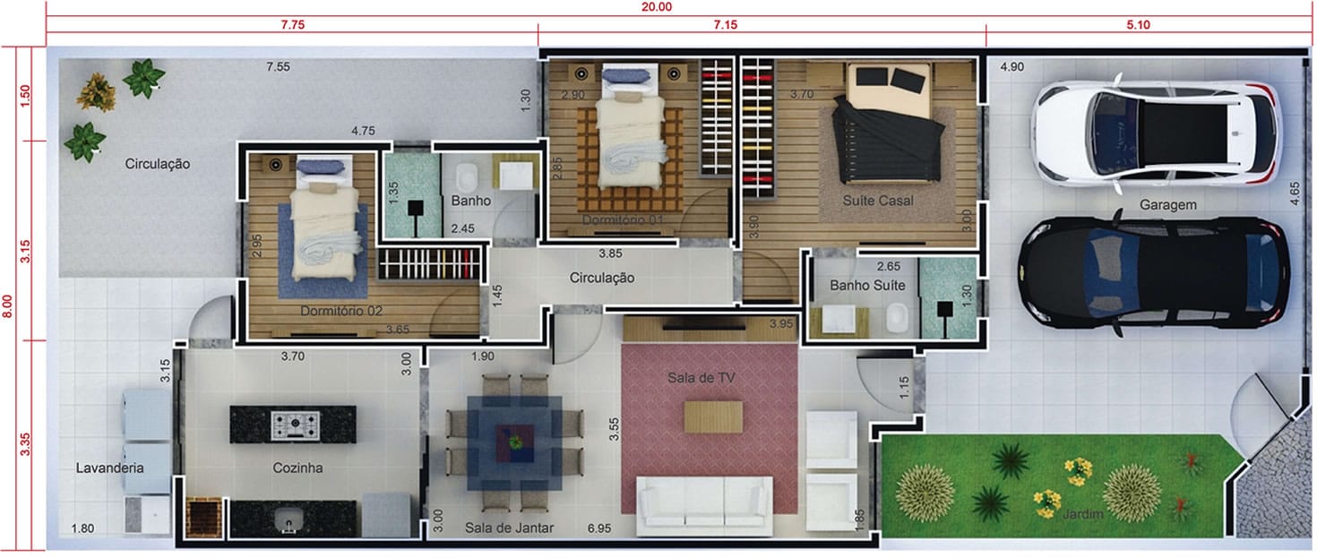 3 bedroom residential project8x20