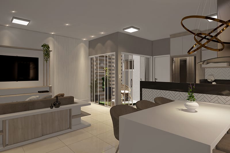 House plan with American kitchen