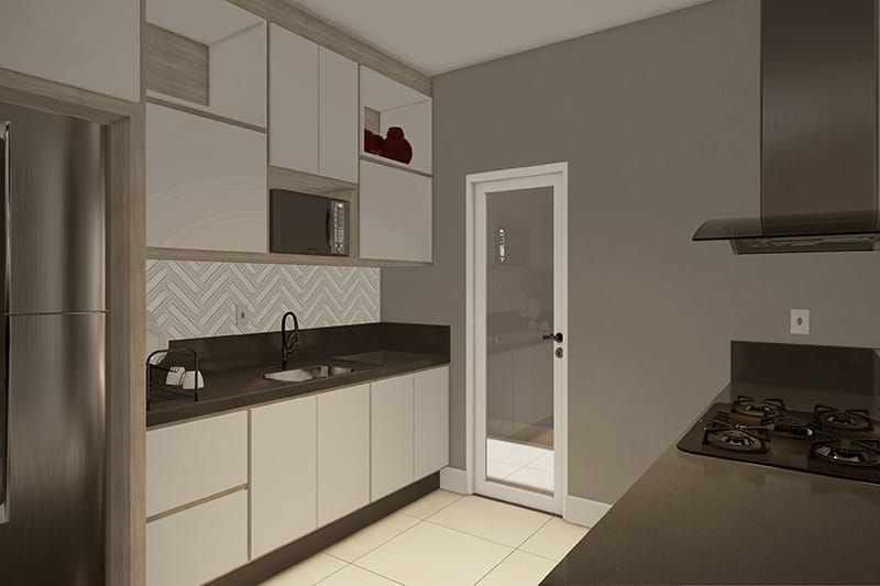 House plan with American kitchen